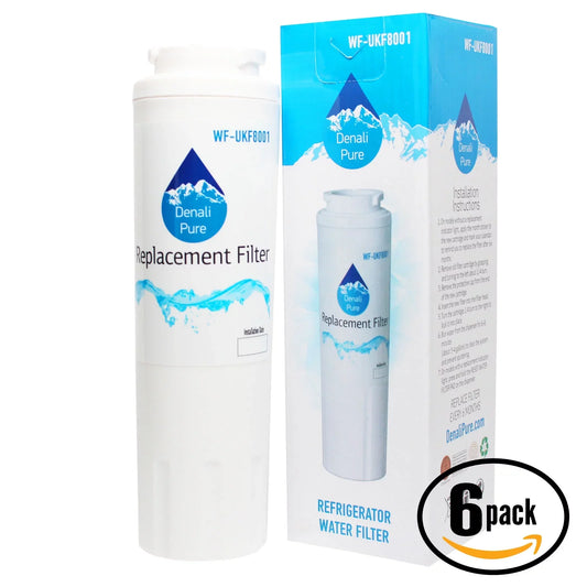 6-Pack Replacement for Whirlpool GI0FSAXVY Refrigerator liquid Filter - matching with Whirlpool 4396395 Fridge aqua Filter Cartridge - Denali Pure Brand