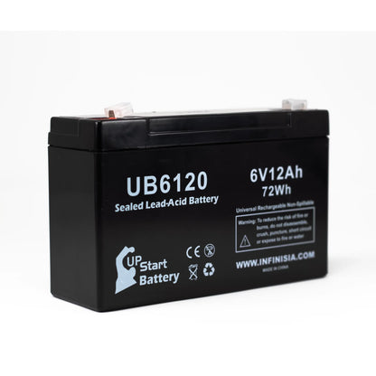 5x Pack - appropriate Tripp-Lite 850 Battery - Replacement UB6120 Universal Sealed Lead Acid Battery (6V, 12Ah, 12000mAh, F1 Terminal, AGM, SLA) - Includes 10 F1 to F2 Terminal Adapters