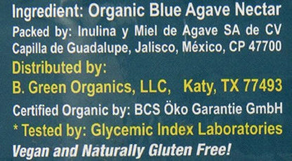 Blue Green Agave Organic Nectar, Raw Blue, 176 Ounce