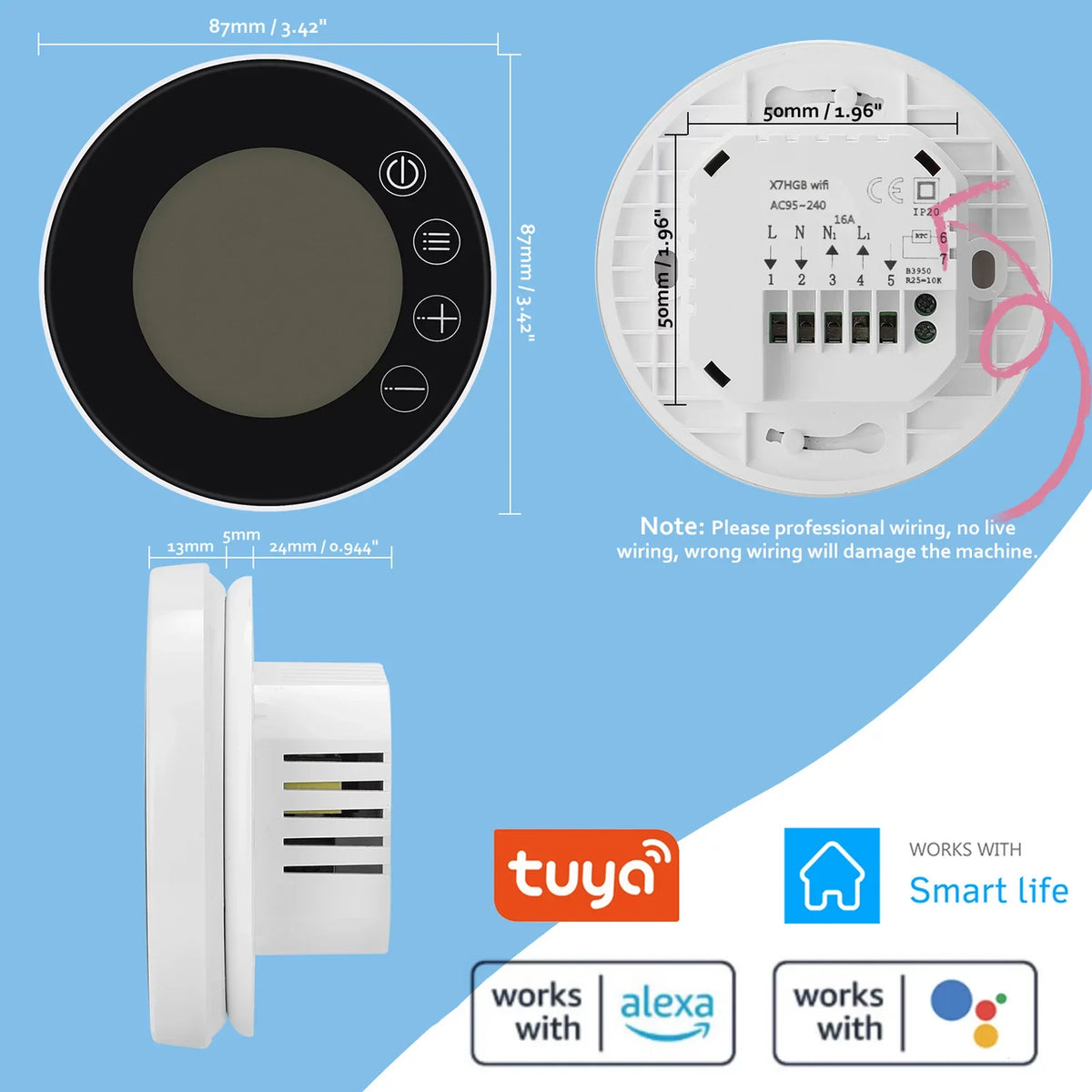 Arealer WiFi LCD Display Intelligent Programmable Controller APP Control suitable with Home Voice Control