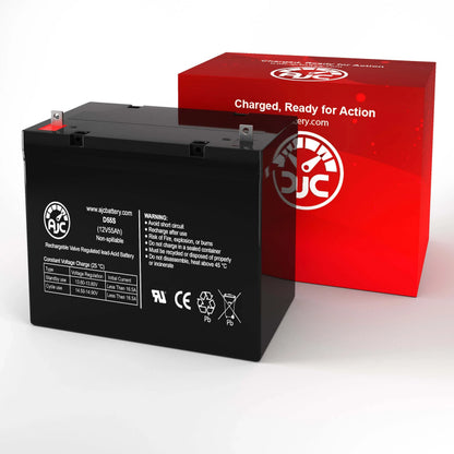 Dalton Tacahe Mid-Wheel Drive PC1350 12V 55Ah Mobility Scooter Battery - This Is an AJC Brand Replacement