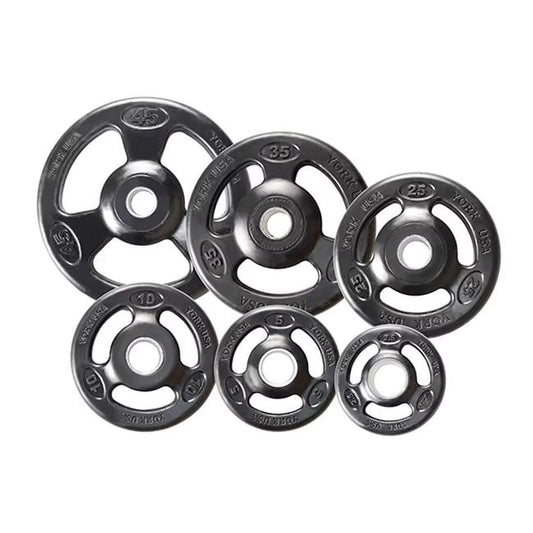York Barbell  Grip Urethane Encased Olympic Plates- Black - 5 lbs
