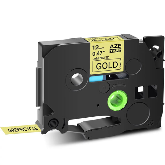 GREENCYCLE 40PK appropriate for Brother P-touch Black on Gold 12mm TZ TZe TZe-831 TZ-831 TZ831 TZe831 Laminated Label Tape