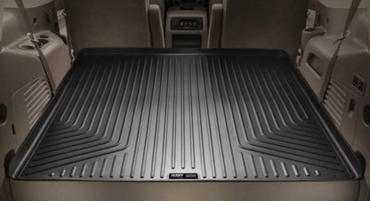 Husky by RealTruck Weatherbeater Series Cargo Liner behind 3rd Row Black matching with 21 Chevrolet Suburban/GMC Yukon XL appropriate with select: 2021-2023 Cadillac Escalade