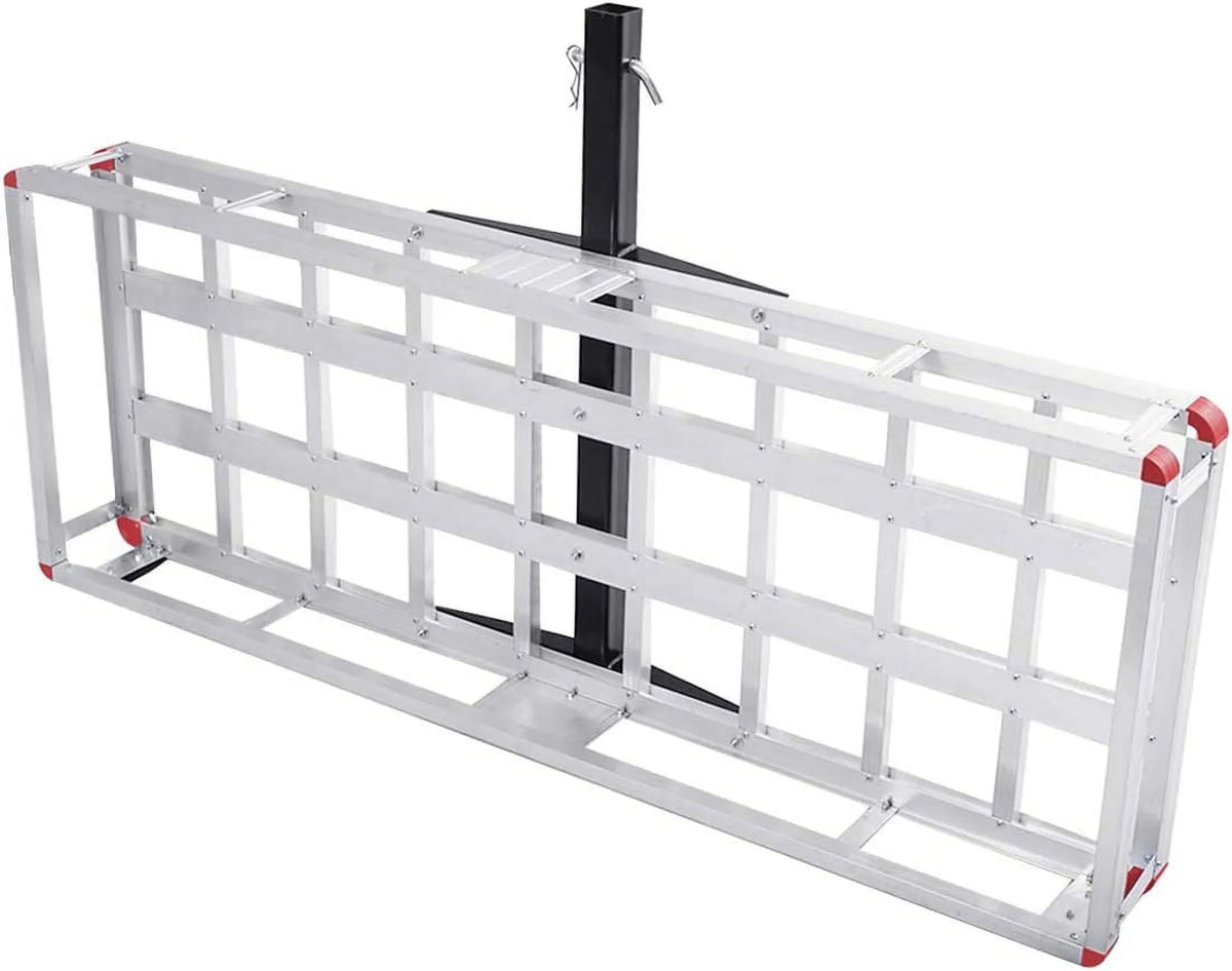 Hitch Cargo Carrier Fits 2” Receiver, 60” x 22” x 7” Mount Luggage Rack, Aluminum Trailer Vehicle Cargo Basket for SUV, Truck, Car, 500LBS Capacity
