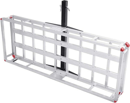 Hitch Cargo Carrier Fits 2” Receiver, 60” x 22” x 7” Mount Luggage Rack, Aluminum Trailer Vehicle Cargo Basket for SUV, Truck, Car, 500LBS Capacity