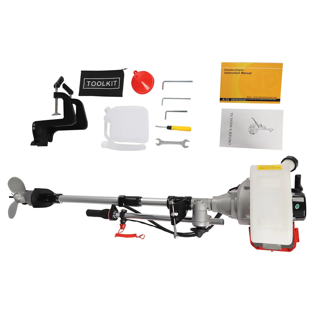 YIYIBYUS Outboard Motor 2.3HP 2 Stroke Marine ship Engine with Air Cooling System for Inflatable Fishing Boats Yachts