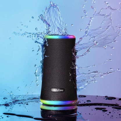Anker Soundcore Flare 2 Bluetooth Speaker, with IPX7 Waterproof Protection and 360 Sound for Backyard and Beach Party, 20W Wireless Speaker with PartyCast, EQ Adjustment, and 12-Hour Playtime, Black