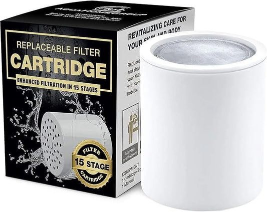 AquaHomeGroup 15-Stage Replacement Premium Filter Cartridge (No Housing), appropriate with Any Shower Filter of Similar Design 15 and 20 stages
