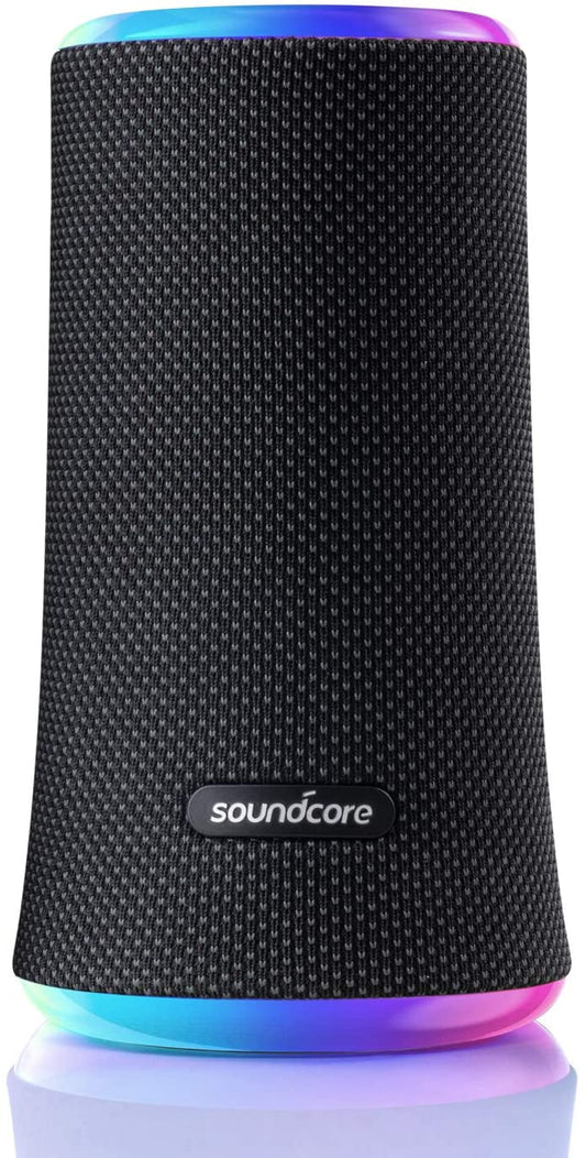 Anker Soundcore Flare 2 Bluetooth Speaker, with IPX7 Waterproof Protection and 360 Sound for Backyard and Beach Party, 20W Wireless Speaker with PartyCast, EQ Adjustment, and 12-Hour Playtime, Black