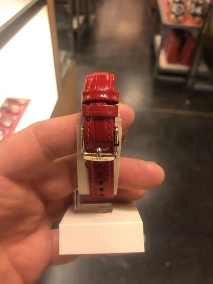Fossil BQ3772 Vale Three-Hand Date Red Leather Watch