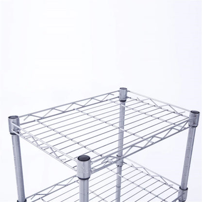 CAIHONG 4-Tier Wire Shelving Unit Metal Storage Rack Adjustable Organizer Perfect for Pantry Laundry Bathroom Kitchen Closet Organization (Silver, 13.77L x 9.84 Wx 31.5H)