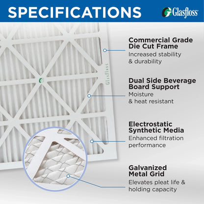 ( Quantity 5 ) Exact Size: 11-3/8 x 23-3/8 x 1-3/4. 12x24x2 MERV 10 Pleated HVAC Air Filters by Glasfloss