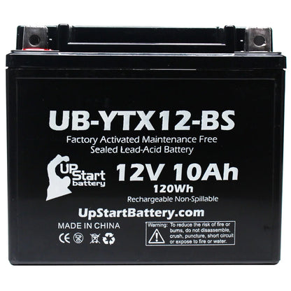 5-Pack UpStart Battery Replacement for 2001 Suzuki GSX-R1000 1000 CC Factory Activated, Maintenance Free, Motorcycle Battery - 12V, 10Ah, UB-YTX12-BS