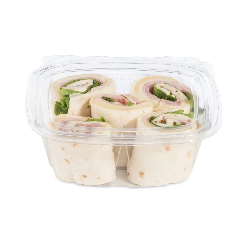 Dart ClearPac SafeSeal Tamper-immune/Evident Containers, Flat Lid, 12 oz, 4.9 x 2 x 5.5, Clear, Plastic, 100/Bag, 2 Bags/Carton