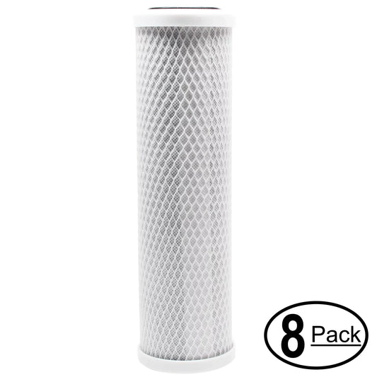 8-Pack Replacement for AMI AAA-754 Activated Carbon Block Filter - Universal 10 inch Filter for AMI AAA 4 Stage Home RO System - Denali Pure Brand