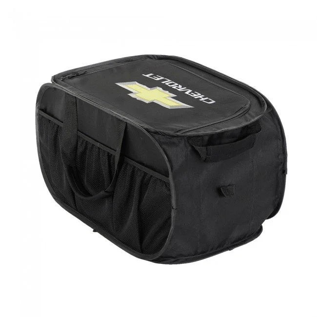 Chevrolet Gold Bowtie Pop Up Trunk Organizer - Black