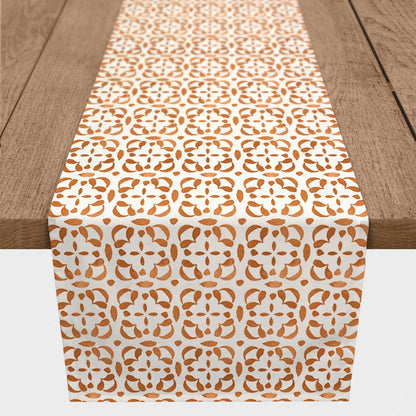 Creative Products Watercolor Tile Pattern Orange 16x72 Poly Twill Table Runner