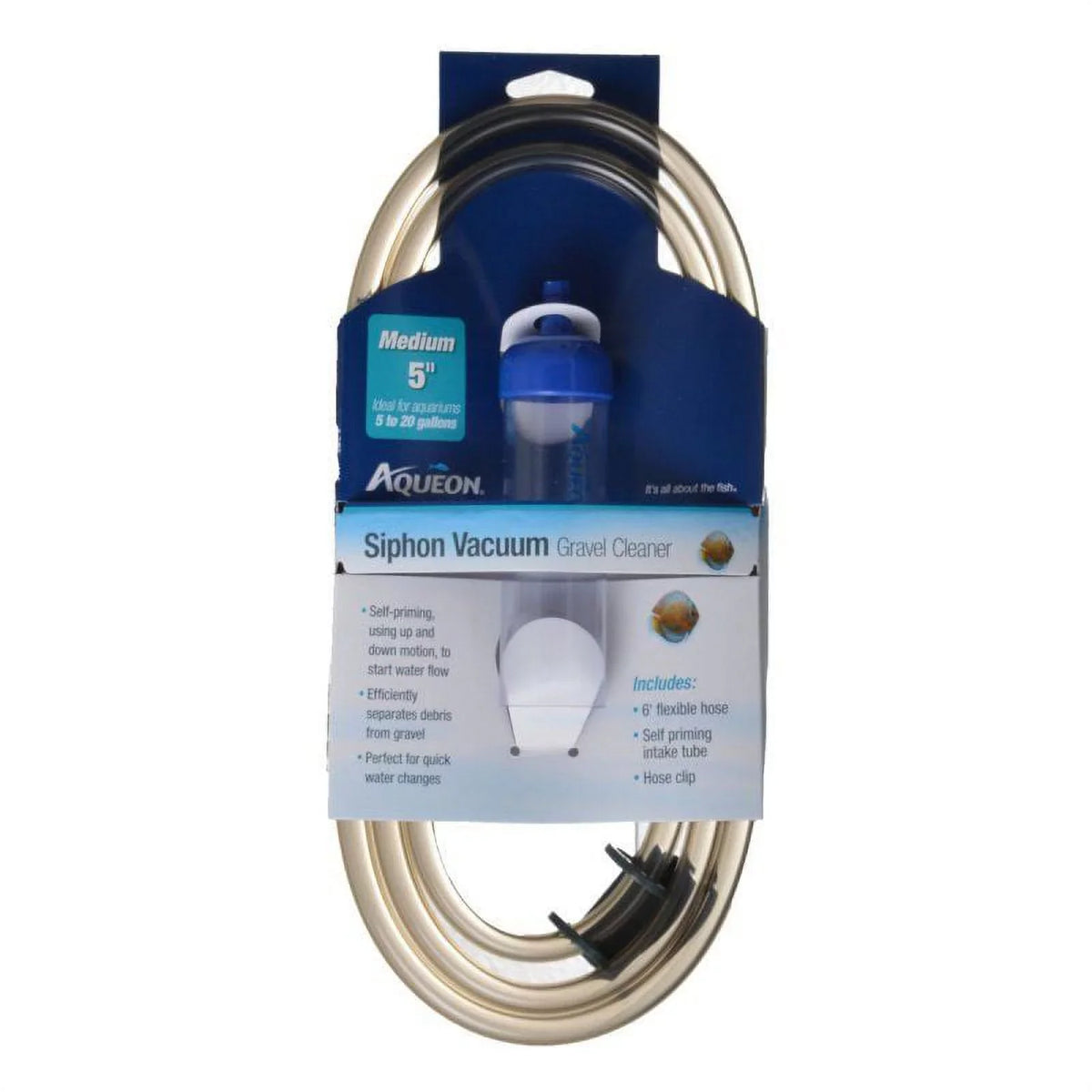 Aqueon Siphon Vacuum Gravel Cleaner Medium - 5" Tube with 6' Hose - (Aquariums 5-20 Gallons) (3 Pack)