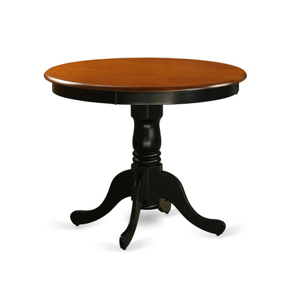 East West Furniture Antique 3-piece Traditional Wood Dining Set in Black/Cherry