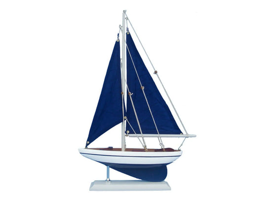'- Blue Sails Decorative Sail craft. Handcrafted Model Ships  Pacific Sailor 17 in