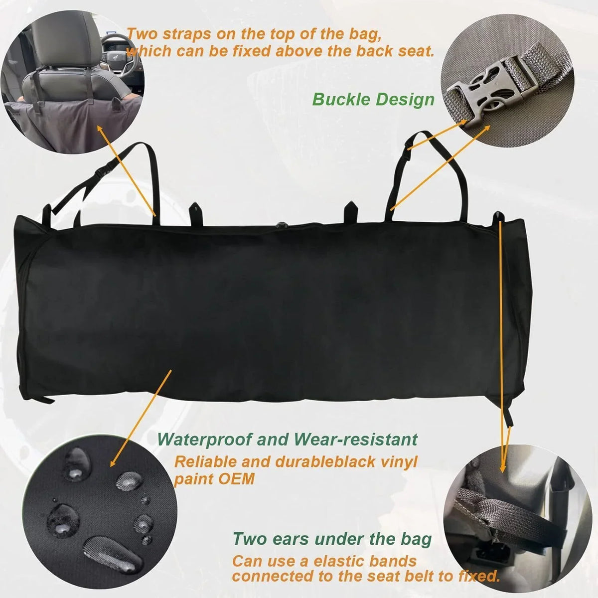 600D Soft Top Window Storage Bag For  Bronco 4 Door Accessories 2021-2023