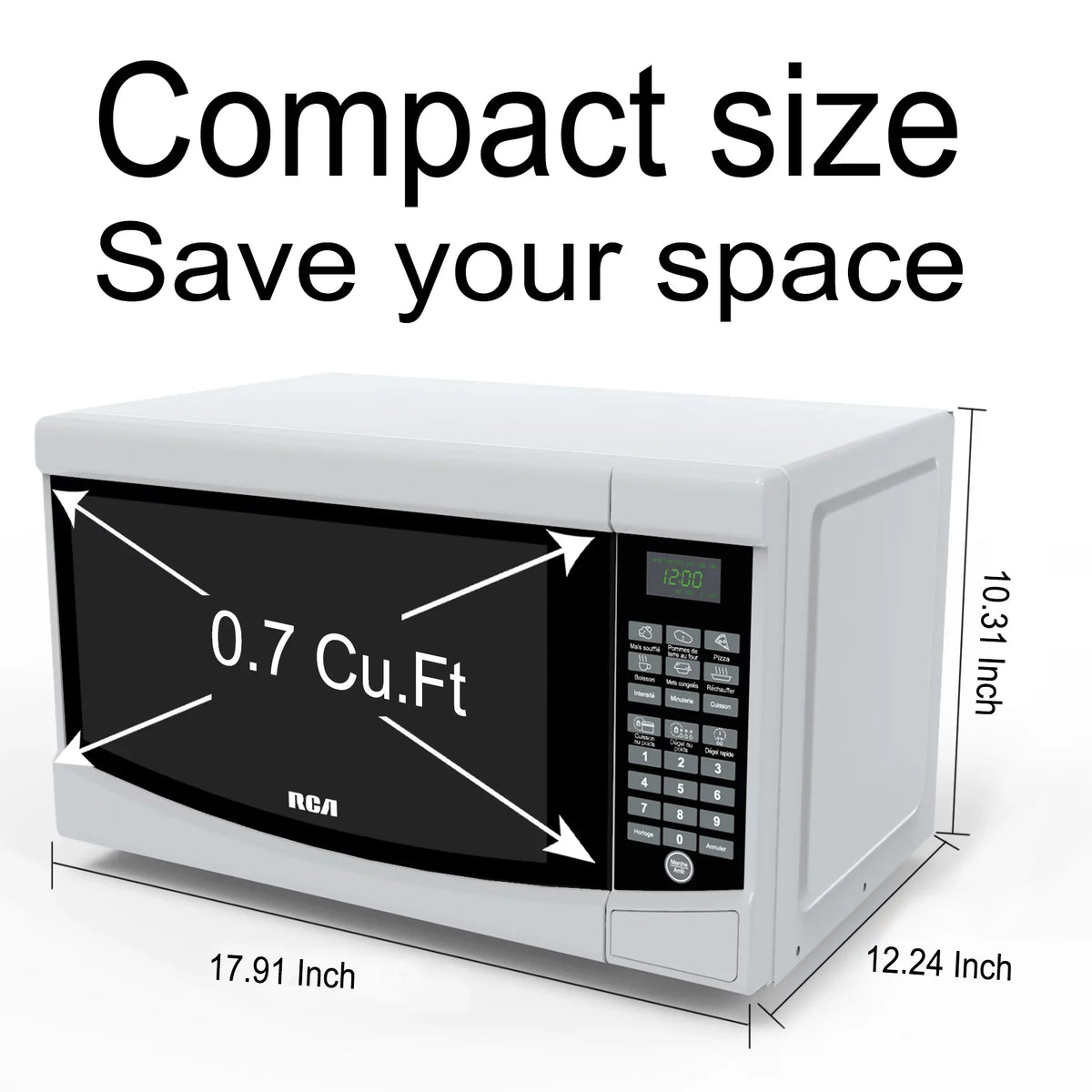Countertop Microwave - White. ft. RCA New 0.7 Cu