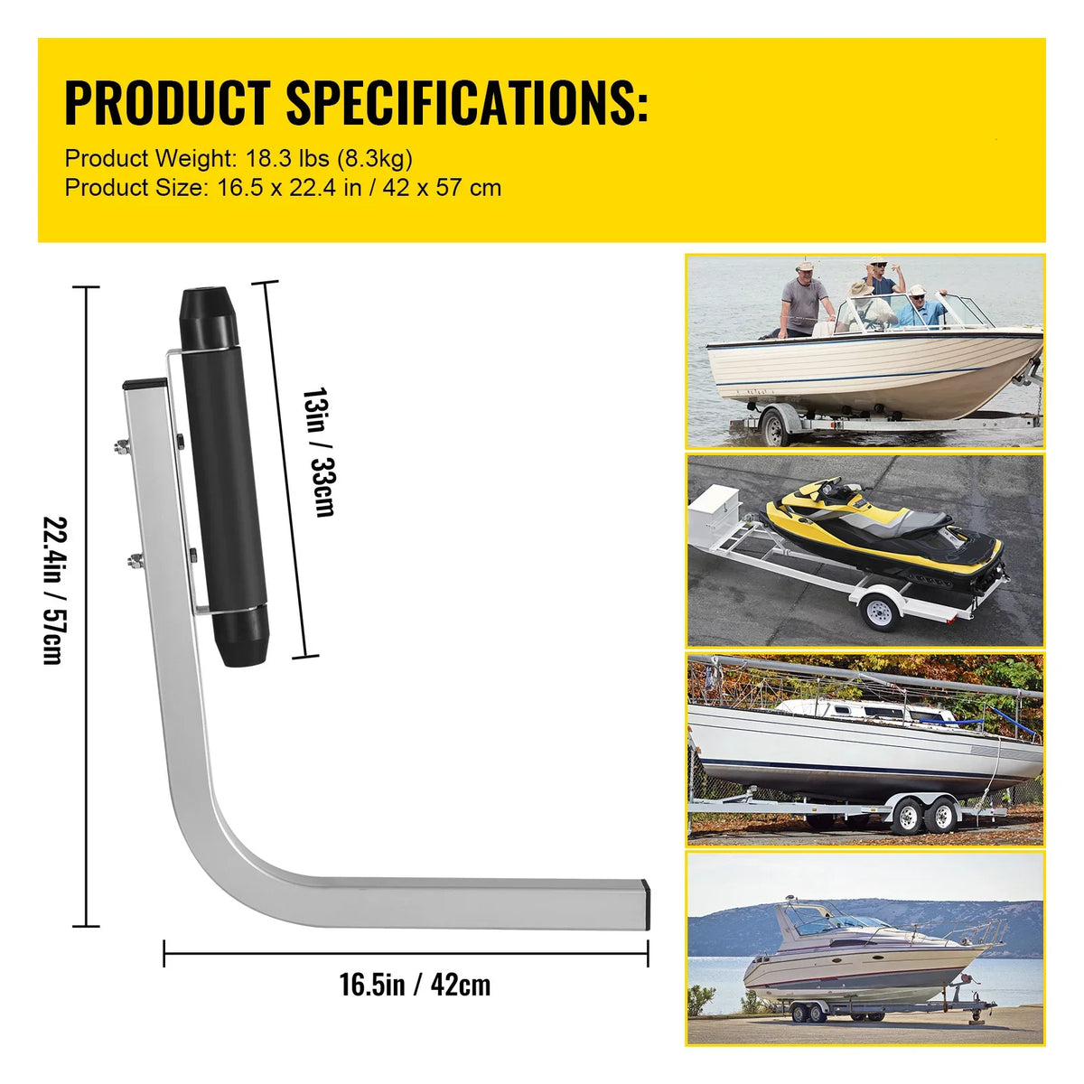BENTISM ship Trailer Guide-on 22" Trailer Guide on for Ski craft Sailboat 2PCS