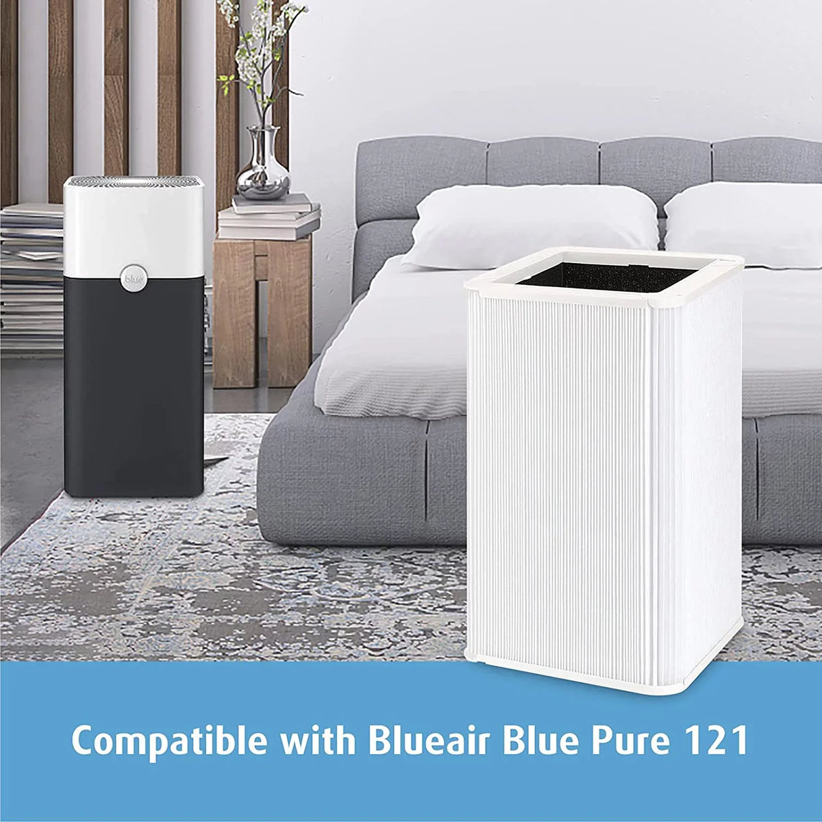 121 Replacement Filter suitable with Blueair Blue Pure 121 Air Purifier, HEPA and Activated Carbon Filter