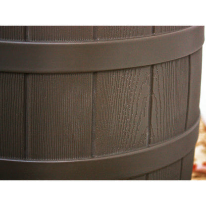 Good Ideas Rain Wizard 50 Gallon Rain Barrel aqua Collector, Oak (2 Pack)