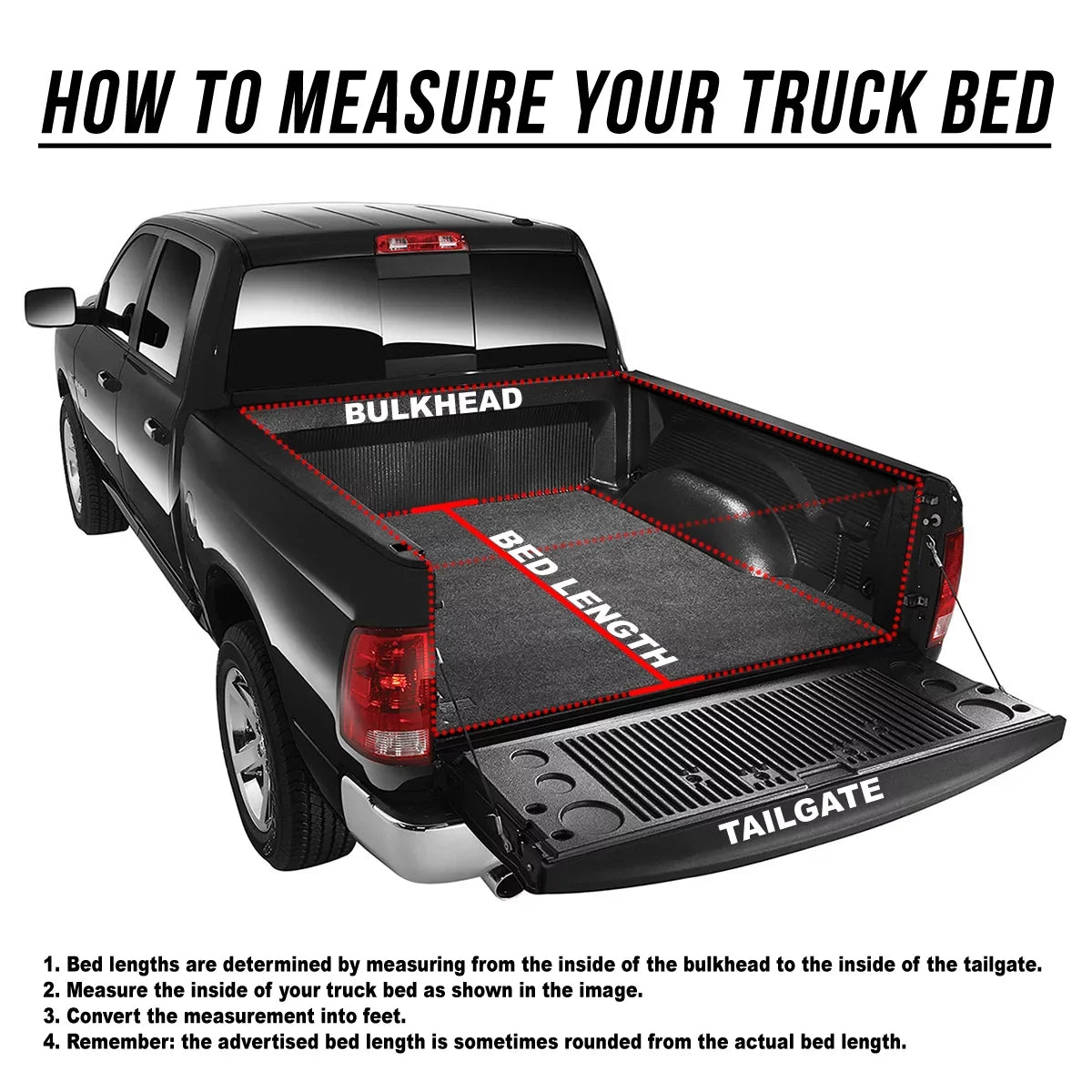 For 2009 to 2022 Dodge Ram 1500 2500 3500 6.5Ft Fleetside Bed Matte Black Soft Top Tri-Fold Adjustable Tonneau wrap Kit