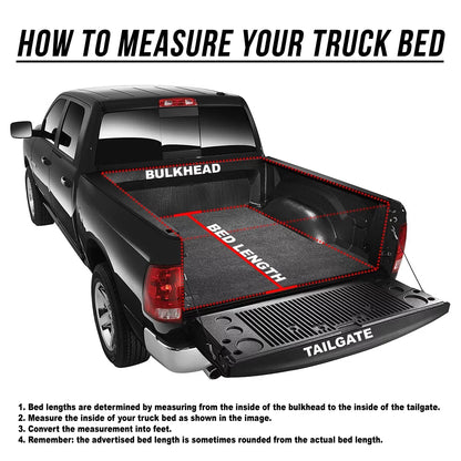 For 2009 to 2022 Dodge Ram 1500 2500 3500 6.5Ft Fleetside Bed Matte Black Soft Top Tri-Fold Adjustable Tonneau wrap Kit