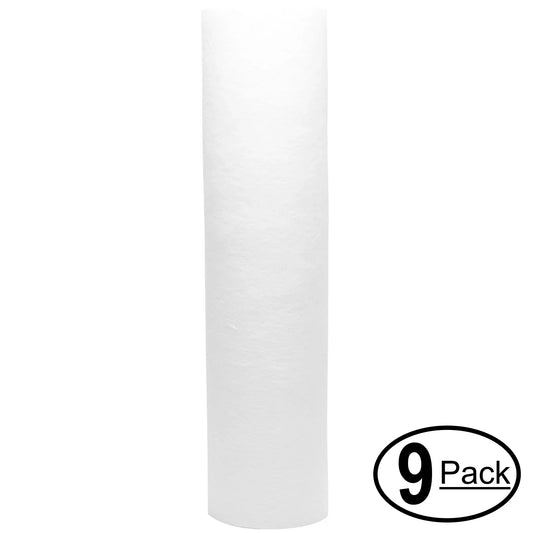 9-Pack Replacement for Expres moisture ROUV10MC Polypropylene Sediment Filter - Universal 10-inch 5-Micron Cartridge for Express moisture 6 Stage UV Reverse Osmosis Filtration System - Denali Pure Brand