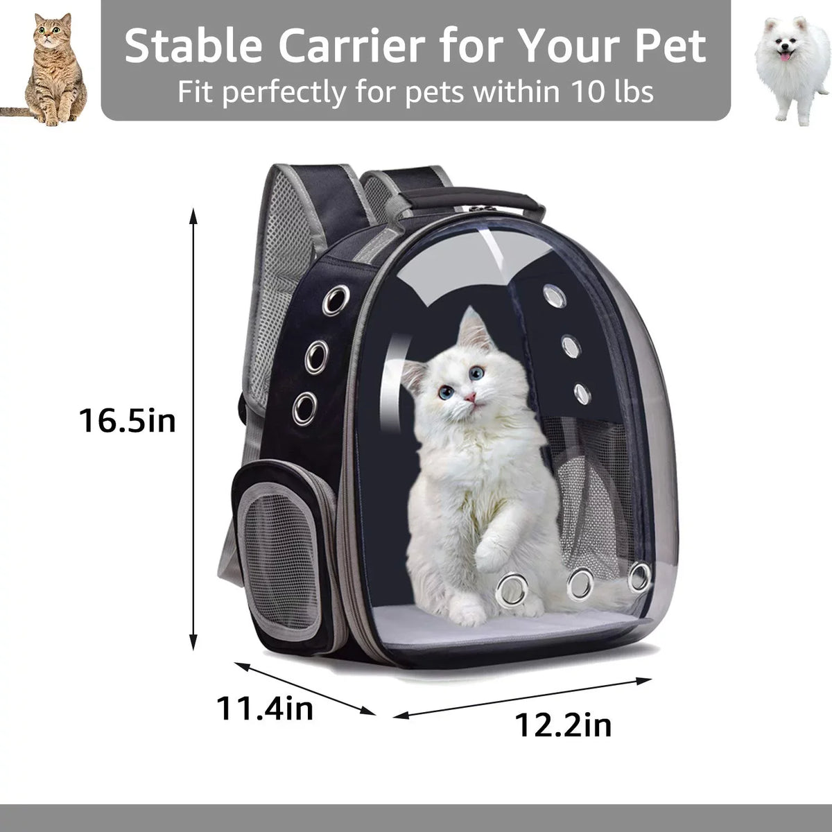 Bubble Pet Carrier Backpack,Airline-Approved for Cats and Puppies,Designed for Travel, Hiking, and Outdoor Adventures