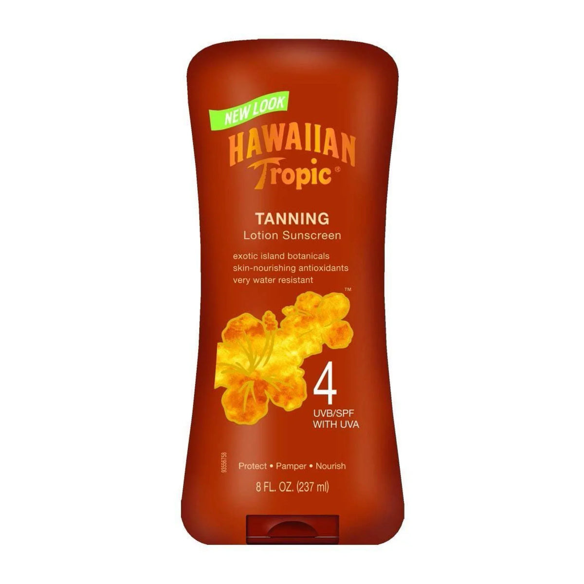 Hawaiian Tropic Tanning Lotion Protects Skin Pamper Nourishing  Spf 4, 8 oz