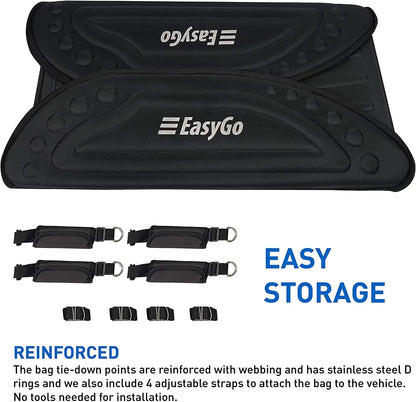 EasyGoProduct Aerodynamic Car Rooftop Cargo Carrier Bag - Soft Roof Top Luggage Bag for All Vehicles SUV with/Without Rack  Hard Sides - 4 Adjustable Straps  8 Cubic Feet - Fold Flat Storage Bag