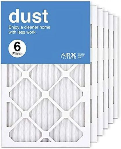 Air Filter MERV 8 Pleated HVAC AC Furnace Air Filter, Dust 6-Pack, Made In The