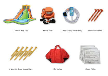 Banzai Inflatable Slide 'N Soak Splash Part moisture Park