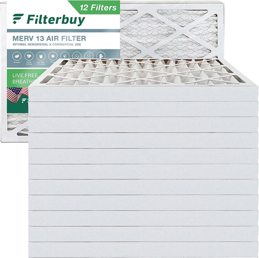 Filterbuy 20x32x2 MERV 13 Pleated HVAC AC Furnace Air Filters (12-Pack)