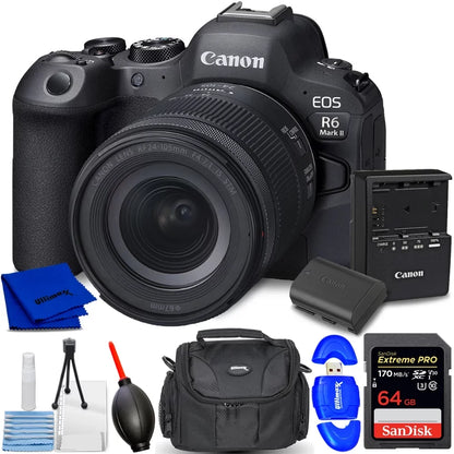 EOS R6 Mark II Mirrorless Camera and 24-105mm f/4-7.1 Lens - Accessory Kit