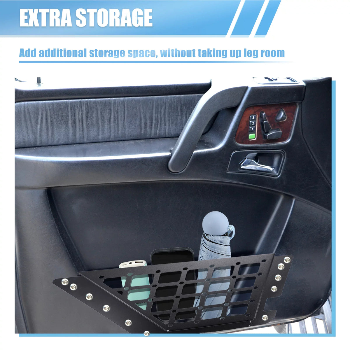 1 Pair Rear Door Storage Pockets Panels Metal Organizer Box for  Bronco 6th 4 Door 2021 2022 Accessories