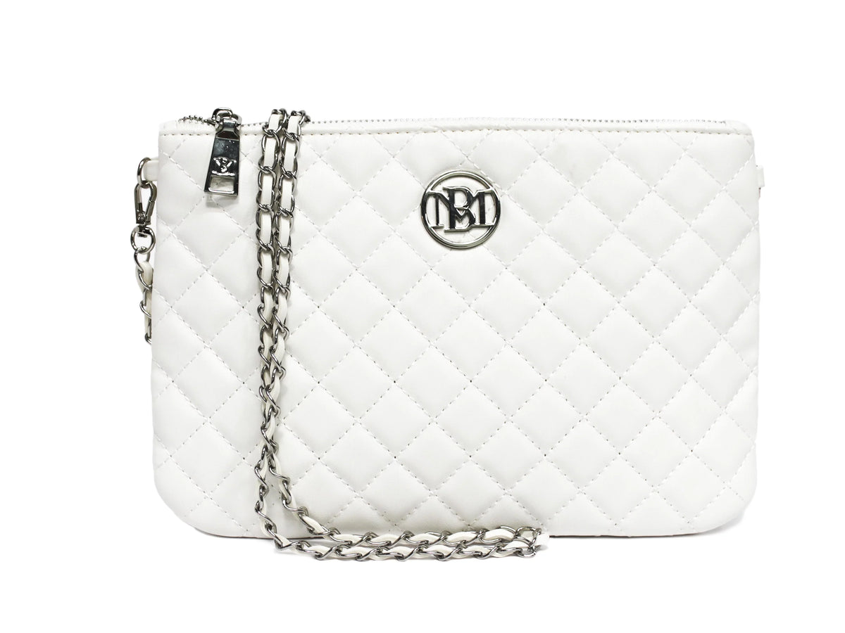 Badgley Mischka Off-White Wallet Size Body Bag