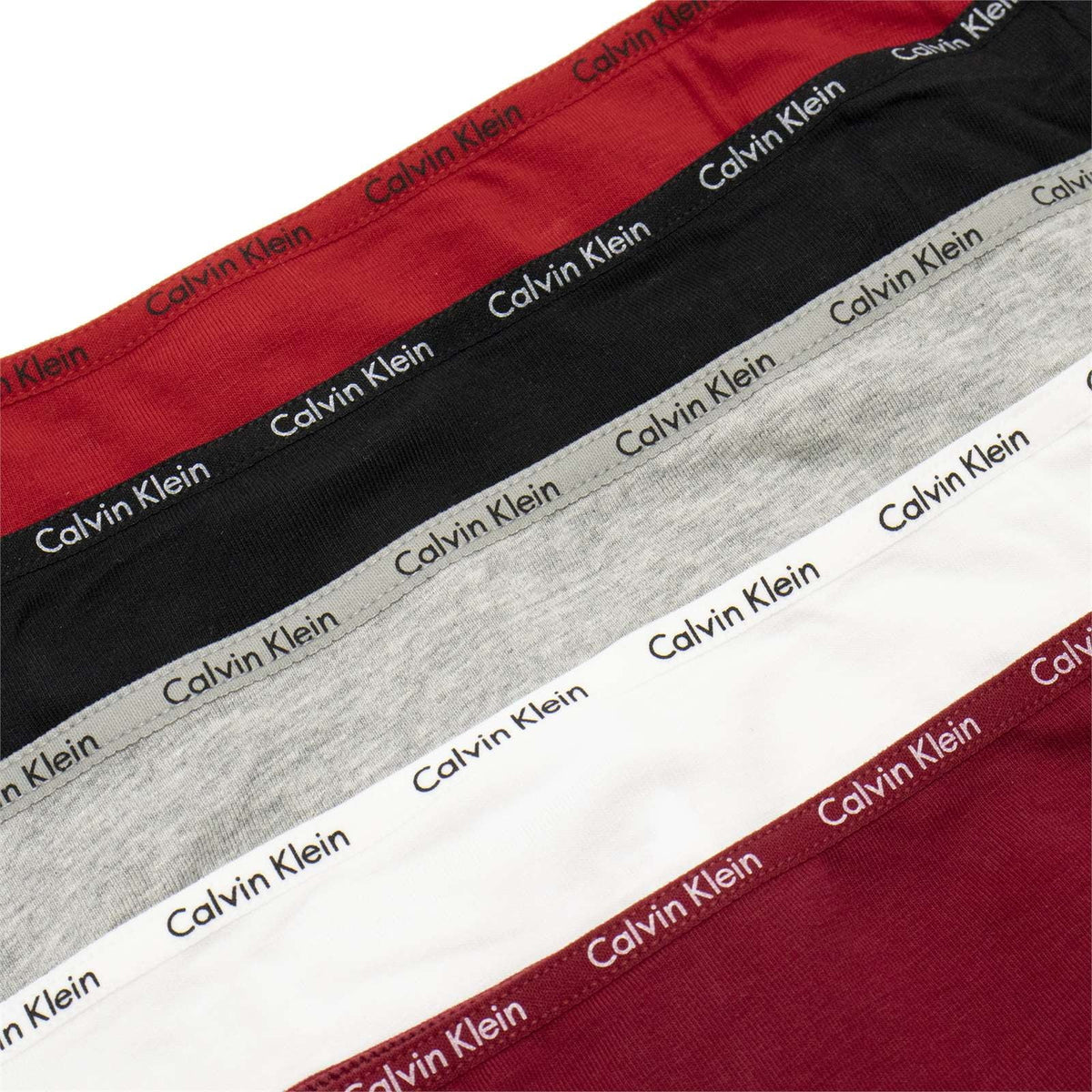 Calvin Klein Women's 5-Pack Signature Cotton Bikini, Red Gala \ Black,M - US