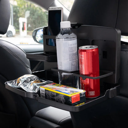Yiyasu 2x Folding Car Seat Rear Back Dining Table Travel Food Drink Holder Tray Seat Desk