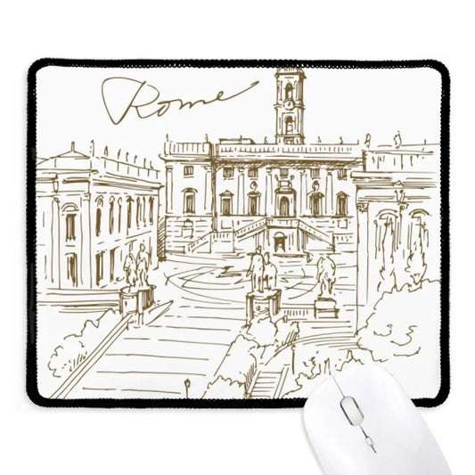 Fontana di Trevi Rome Fontana Landmark Mousepad Stitched Edge Mat Rubber Gang Pad