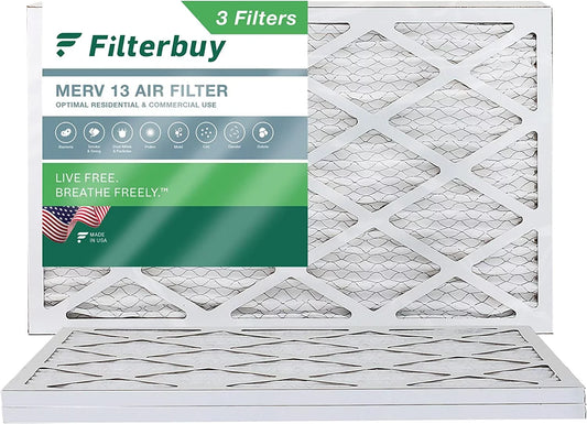 Filterbuy 24x36x1 MERV 13 Pleated HVAC AC Furnace Air Filters (3-Pack)