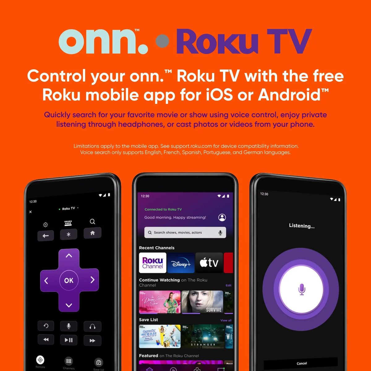 50” QLED 4K UHD (2160p) Roku Smart TV with Dolby Atmos, Dolby Vision, Local Dimming, 120hz Effective Refresh Rate, and HDR (100071700). onn