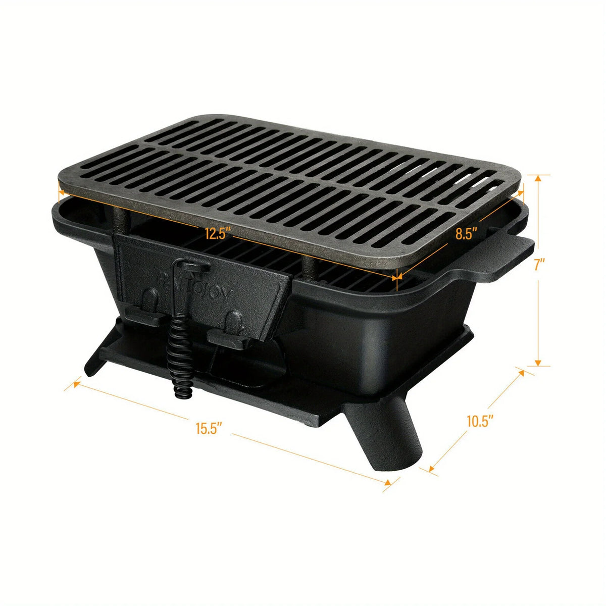 Heavy Duty Cast Iron Charcoal Grill Tabletop BBQ Grill Stove for Camping Picnic