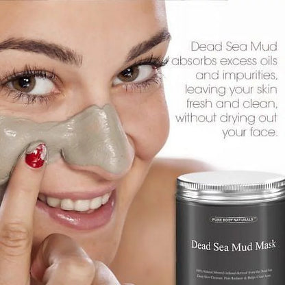 Dead Sea Mud Mask by Pure Body Naturals, 8.8oz Skin Cleanser for Unisex