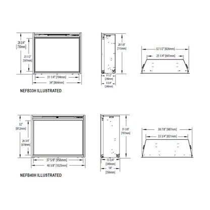 Built-in Electric Firebox Insert. Napoleon 40 in